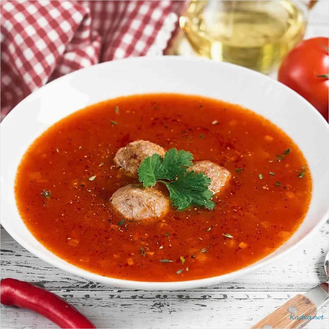Рецепт приготовления сытного томатного супа с нежным мясом 